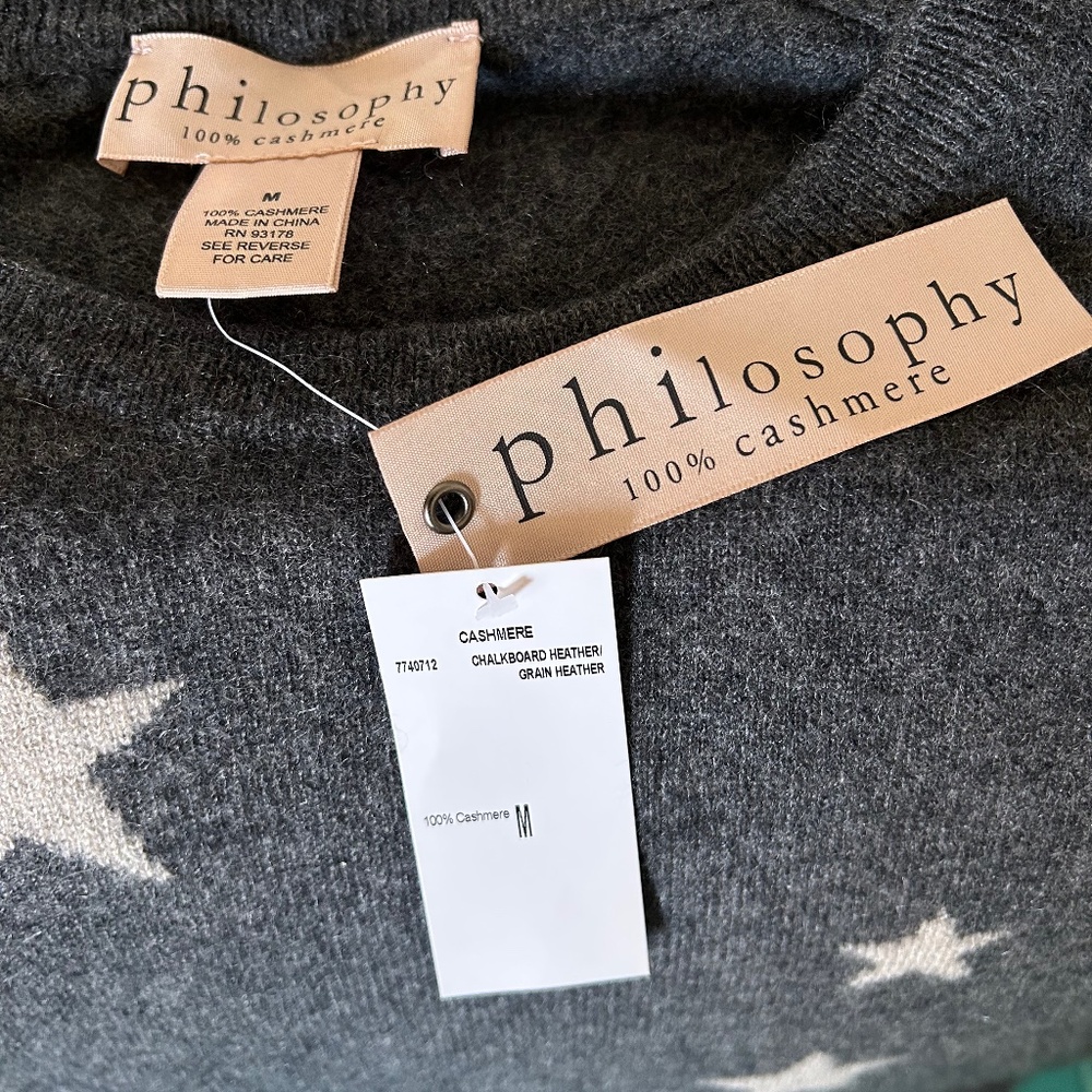 Philosophy gray cashmere sweater with stars - M